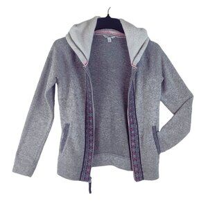 Nordic Cardigan Hoodie by American Eagle Outfitters Ski Skater Cottage Faux Flee